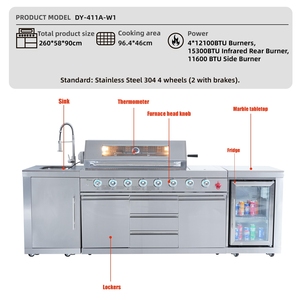 Offre Spéciale de cuisine <span class=keywords><strong>à</strong></span> chariot <span class=keywords><strong>à</strong></span> <span class=keywords><strong>gaz</strong></span> moderne et haut de gamme pour les fêtes <span class=keywords><strong>en</strong></span> plein air et le camping réfrigérateur pratique pour la cuisson au <span class=keywords><strong>barbecue</strong></span> - Product Image 4