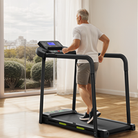 Caminadora Eléctrica Plegable para Uso Doméstico en Personas Mayores, con Pantalla LED de Frecuencia Cardíaca, Motor de 3.5HP - Equipo de Ejercicio Profesional
