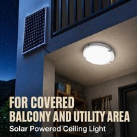 Lámpara de Techo LED Solar Redonda de 200W para Interiores, Impermeable IP44 con Control Remoto para Casa y Balcón