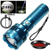 Lampe torche tactique laser LEP haute puissance la plus récente 20W Blanc IP68 Alliage d'aluminium Camping Extérieur Rechargeable Lampe torche LEP