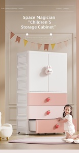 <span class=keywords><strong>Armadio</strong></span> per bambini con design a coniglio dei cartoni animati, cassetti portaoggetti, mobiletto in plastica per vestiti, colore rosa, <span class=keywords><strong>armadio</strong></span> per <span class=keywords><strong>cameretta</strong></span> da bambina - Product Image 3