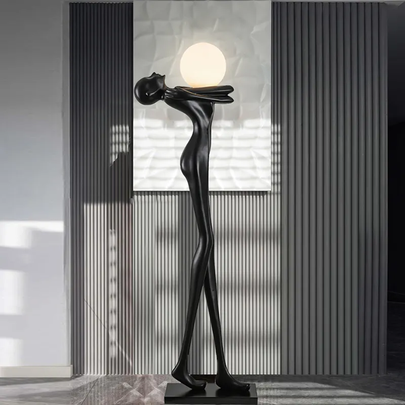 Lampe d'angle nordique de luxe de haute qualité pour salon d'hôtel, design moderne et minimaliste, Art décoratif, lampadaire Led sur pied