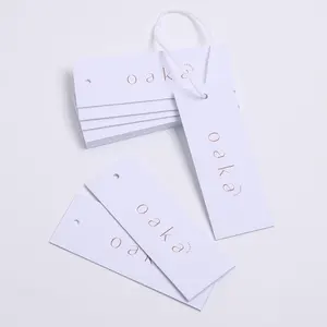 Custom clothing Hanging tags Label with Free Slings Luxury Logo Swing Tag Paper jewelry Hang Tags with logo custom