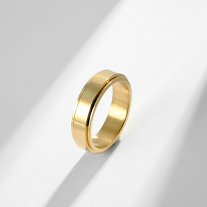 Unisex 6mm minimalist smooth <b>titanium</b> steel rotating <b>ring</b>, suitable for both men and women, fashionable and trendy jewelry. - Product Image 3