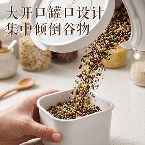 Rice Storage <b>Container</b> Rectangle White Airtight Seal Lid With Measurement For Rice <b>Flour</b> Grains - Product Image 3