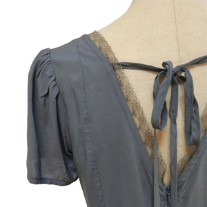 Profond V cou noeud papillon manches courtes robe conceptions femmes dames casual <span class=keywords><strong>chic</strong></span> plus la taille des vêtements robe - Product Image 4