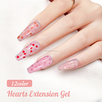 Gel d'extension professionnel en forme de cœur, non toxique, sans HEMA, pour ongles, fournitures de beauté pour salon, OEM accepté