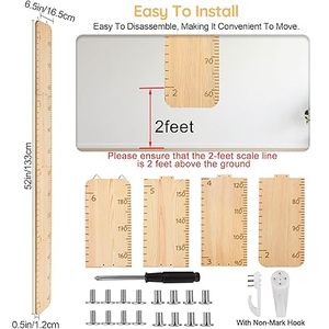 Bán Buôn Chất Lượng Cao Tăng Trưởng Biểu Đồ Cho Tường Bằng Gỗ Bé Chiều Cao Biểu Đồ Unicorn Lâu Đài Chiều Cao Đo Cho Tường Trẻ Em - Product Image 6