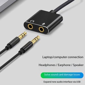 Bộ chuyển đổi Card âm thanh ngoài <span class=keywords><strong>USB</strong></span> sang 3.5mm-Tai nghe máy tính/Bộ chuyển đổi âm thanh loa hai trong một - Product Image 4