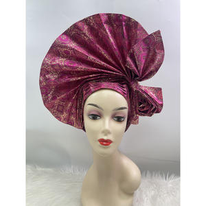Turban en velours Aso Oke pour femmes, bonnet musulman, foulards islamiques, turban Aso Oke - Product Image 1