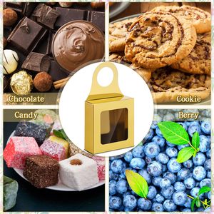 Boîte cadeau pour vin en papier kraft, petite boîte à biscuits avec fenêtre - Product Image 3