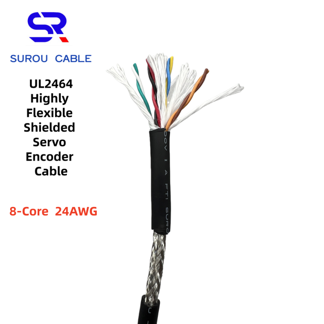 PMS 2464 24AWG 8-Core Highly Flexible Single Pair Twisted Shielded Signal Cable, Encoder Cable Automation Equipment Cable