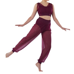Ensembles de costumes de <span class=keywords><strong>danse</strong></span> lyrique MiDee pour femmes adultes, haut court et pantalon large fuselé avec soutien-gorge intégré et culotte pour la scène - Product Image 4