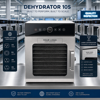 Déshydrateur alimentaire commercial à 10 plateaux en acier inoxydable, sécheur numérique pour friandises pour animaux, viande séchée, fruits, viande, herbes