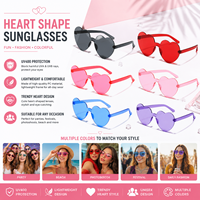 Lunettes de soleil en forme de cœur en gros, lunettes de fête colorées, accessoires unisexes pour festivals, plage et photomaton