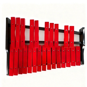 Wholesale 25 Tone Red Solid Wood Xylophone Black Stand Frame Wood Bar Glockenspiel For Children <b>Music</b> Teaching - Product Image 2