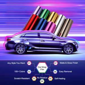 Vente chaude PET PVC Vinyle Wrap Film Super Brillant Métallique Violet Auto Film D'emballage Auto Vinyle Auto Wrap De Voiture Autocollants - Product Image 5