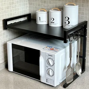 Forno De Microondas Ajustável Rack Extensível Counter Top Organizer Stand 2 Tier Microondas Prateleira