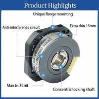 HENGXIANG MPN35 Encodeur Absolu Optique Servo AC BISS 55mm à Bride IP50 Capteur à Arbre Creux avec Vis et Clé de Montage