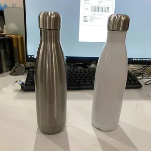 زجاجات 17 أوقية 500 مللي, زجاجة 304 أوقية من الصلب المقاوم للصدأ مزدوجة الجدار زجاجات مياه الشرب الرياضية للطباعة الحرارية
