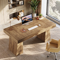 Bureau de direction moderne en bois de 55 pouces, double piétement, pour bureau à domicile - Vente en gros OEM