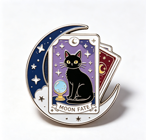 Custom Enamel Moon Fortune Lapel <b>Pin</b> Glitter Brooch Metal <b>Badge</b> for Halloween Christmas Gift - Product Image 3