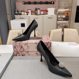 Zapatos de Tacón Jimmy para Mujer, Versátiles, con Punta en Pico, Adorno de Pedrería y Tacón Esculpido, para Uso Diario, Casual y Formal - Product Image 6