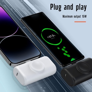 พาวเวอร์แบงค์แบบ 2 in 1 ช่องเสียบคู่ ความจุ 5000mAh พร้อมปลั๊กเสียบในตัวแบบแคปซูล ชาร์จไร้สายสำหรับนาฬิกาได้ - Product Image 5
