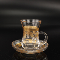 12 pièces tasse à thé et soucoupe Style arabe avec décalque fait à la main tasse à thé et tasse à café ensembles tasse à thé turque