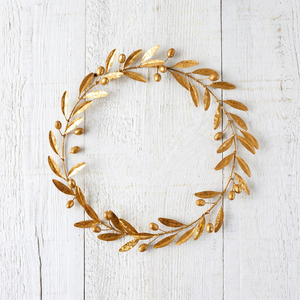 Corona moderna, corona minimalista, corona de lujo, corona elegante, decoración de pared dorada, decoración de pared botánica, arte de pared metálico - Product Image 1
