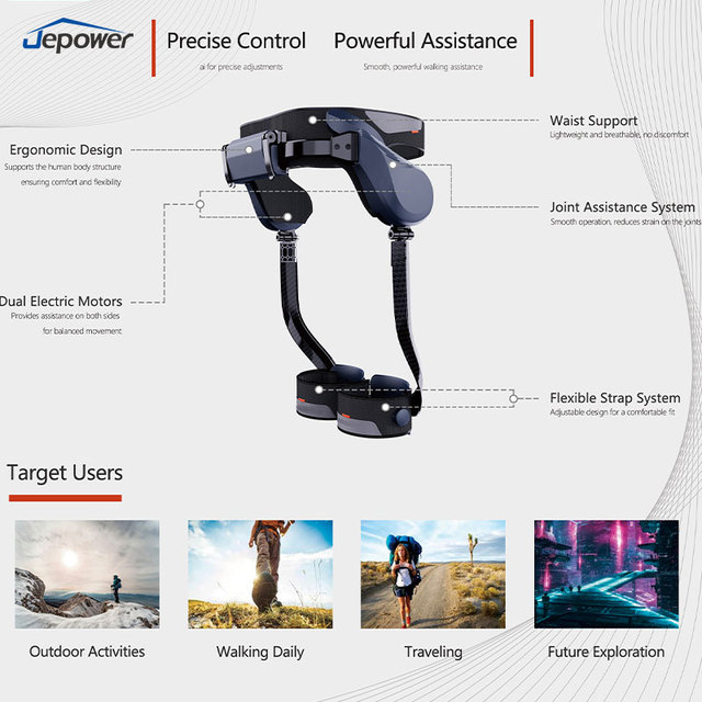 Foldable Design Portable Wearable Exoskeleton for Fitness Training Elderly Support 12Nm Torque AI Control Walking Assist Robot