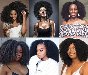 Parrucca brasiliana naturale <span class=keywords><strong>Afro</strong></span> Curl vergine a 180% densità per donne nere spedizione veloce con frangia - Product Image 6