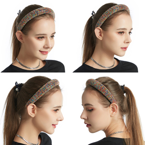 Nouveaux bandeaux de luxe pour femmes, bandeau personnalisé de haute qualité, accessoires pour cheveux en strass scintillants, 5 couleurs - Product Image 4