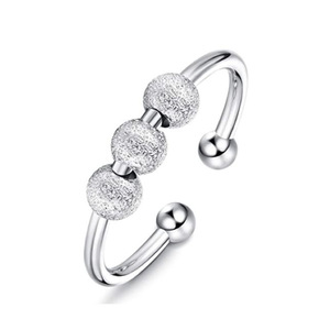 Minimalist Frosted Bead <b>Open</b> <b>Ring</b> Gold Plated Unisex Jewelry Gift Accessory Geometric Shape Ball Design JZ 020 - Product Image 2