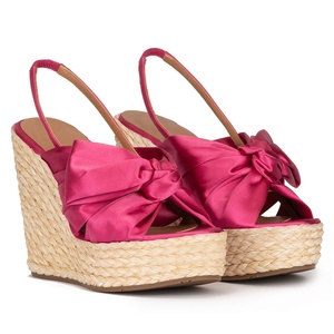 Sandales compensées à bride nouée pour femmes, talons compensés, espadrilles, chaussures compensées à plateforme - Product Image 2