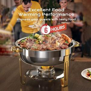 Wedding Use Cheap Alcohol-Fueled Circular Thermal <b>Food</b> <b>Warmer</b> Silver 9L Capacity Energy Efficiency A++ 12-Hour Heating Hot Sale - Product Image 2