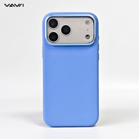 Étui antichoc en silicone liquide couleur unie VAWI S135 avec support d'objectif pour iPhone 17 18 Pro Max, coque magnétique en silicone