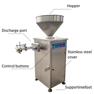 Máquina Automática Neumática de 220V <span class=keywords><strong>para</strong></span> Rellenar Salchichas, Máquina <span class=keywords><strong>para</strong></span> <span class=keywords><strong>Hacer</strong></span> Salami y Chorizo, Máquina <span class=keywords><strong>para</strong></span> Rellenar y Atar <span class=keywords><strong>Chorizos</strong></span> - Product Image 3