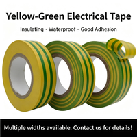 Ruban adhésif électrique en PVC jaune-vert, isolant, imperméable, résistant à l'usure, auto-adhésif pour le marquage et la protection des faisceaux de câbles.