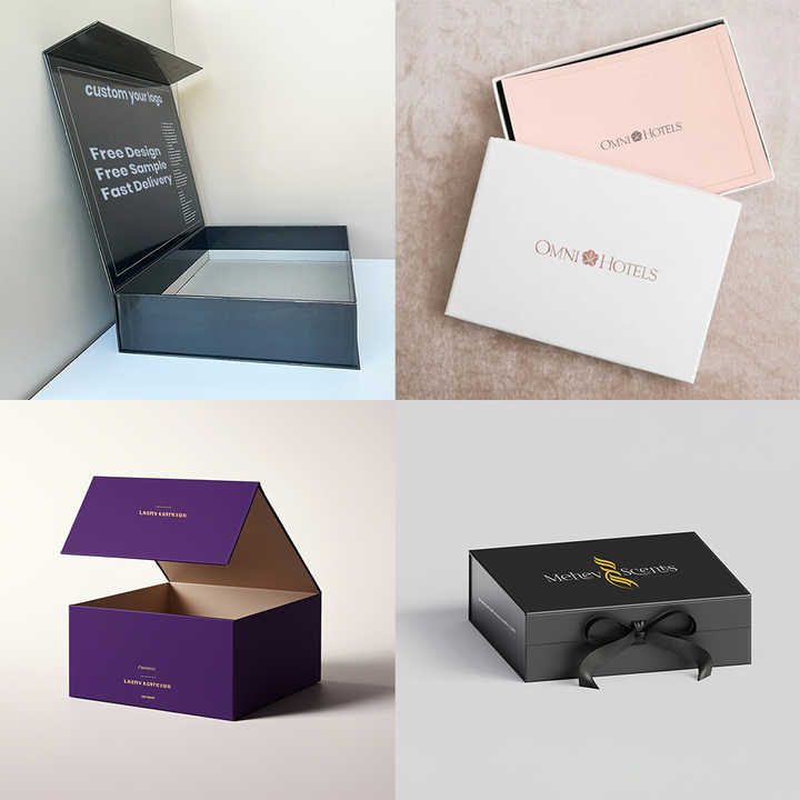 Custom Lid and Base Box Rigid Cardboard Paper Packaging Gift Box Luxury ...