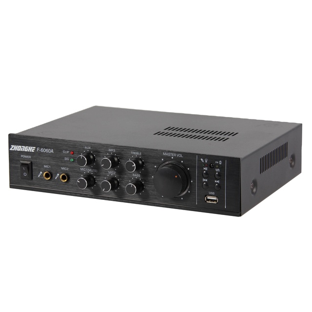 Public Address Amplifier BT FM Receiver Portable Wireless Radio Amplifier F-6060A