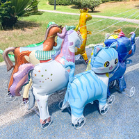Balon Foil Hewan Berjalan Custom dengan Roda, Kucing Lucu, Jerapah, Unicorn, Balon Berjalan, Hadiah Anak, Dekorasi Pesta