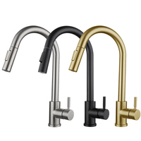 Robinet de cuisine moderne en acier inoxydable 304 avec cartouche en céramique, poignée tactile, extractible, brossé, conforme à la norme IAPMO nord-américaine, économiseur d'eau