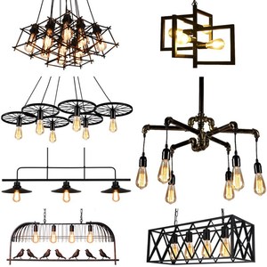 Luces LED de decoración Vintage para sala de estar, lámparas de techo modernas y sencillas, lámpara colgante geométrica Nórdica - Product Image 4