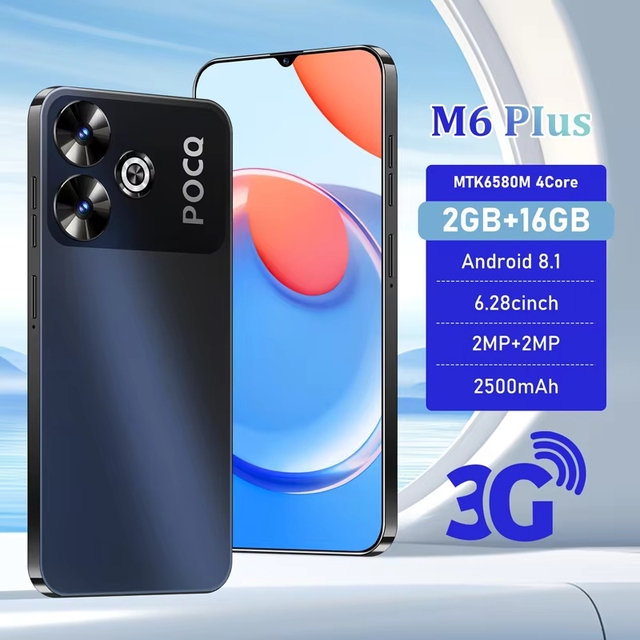 M6 Plus Dual Sim Card Smart Phone Wholesale Unlocked Cell Phones Low Price Android Mobile Smartphone LCD Core