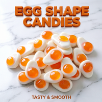 Bulk korting Zoete Fruitige Cartoon Gummy Candy Gebakken Ei Vorm Bulk Halal Kauwgom Gummy Candy voor Kinderen