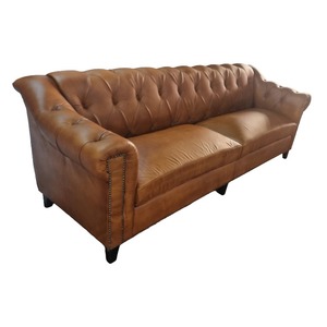 Modern Chesterfield <b>Sofa</b> with Premium Upholstery Deep Tufted Backrest Rolled Arms and Wooden <b>Legs</b> <b>for</b> Living Room Hotel - Product Image 2
