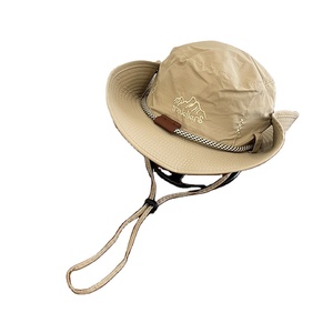 Wholesale Sun UV Protection Outdoor Fishing Hiking Camping Wide Brim <strong>Bucket</strong> <strong>Hat</strong> <strong>Large</strong> Embroidery Logo <strong>Bucket</strong> <strong>Hat</strong> <strong>With</strong> <strong>String</strong> - Product Image 1