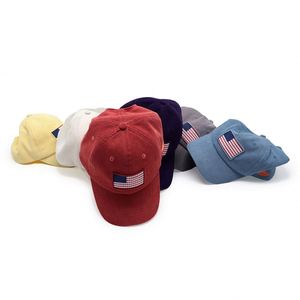 Casquette de baseball en velours côtelé avec broderie du drapeau américain, impression personnalisée de votre design, logo, casquette de papa - Product Image 4