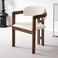Fauteuil de salle à manger moderne italien en bois massif de haute qualité avec dossier léger pour la maison, le bar et la salle à manger